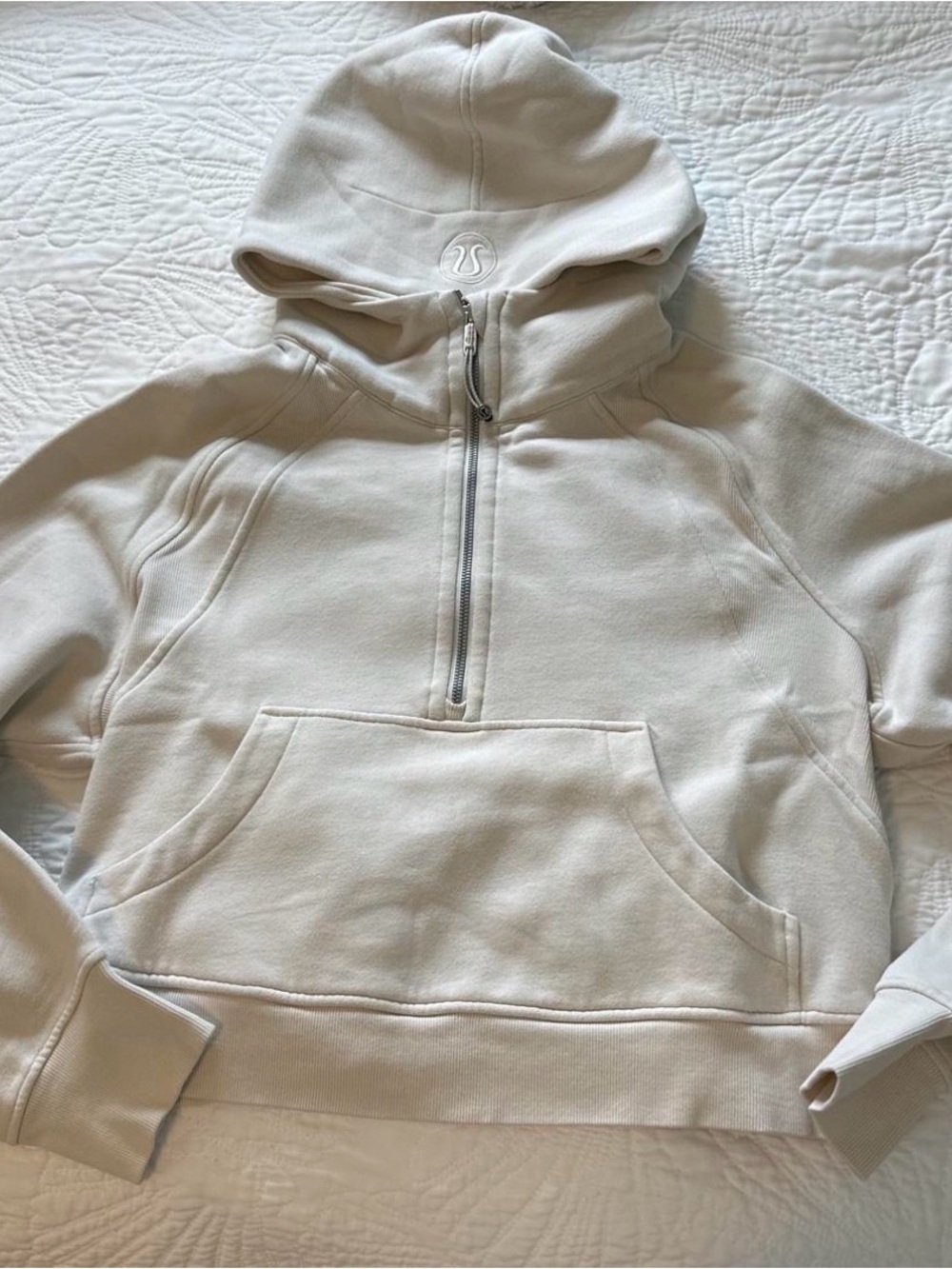 Lululemon Scuba Oversized Half-Zip Hoodie Bone M/L